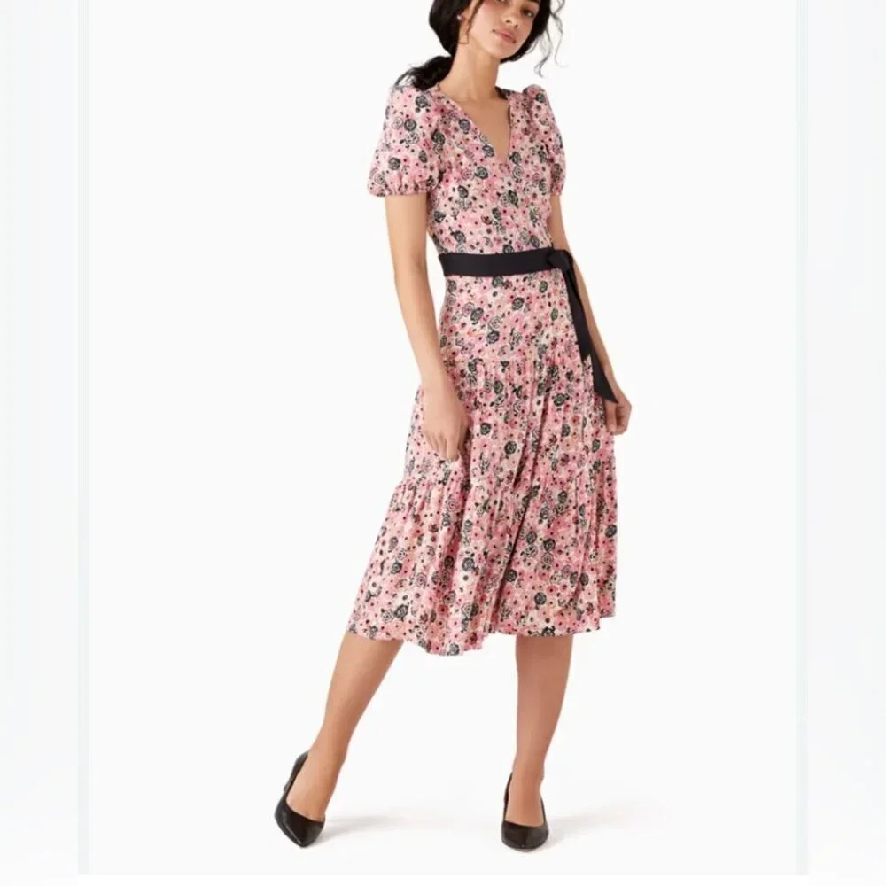 Kate Spade Roseyte Blooms Wrap Dress | Multicolor Floral Midi M